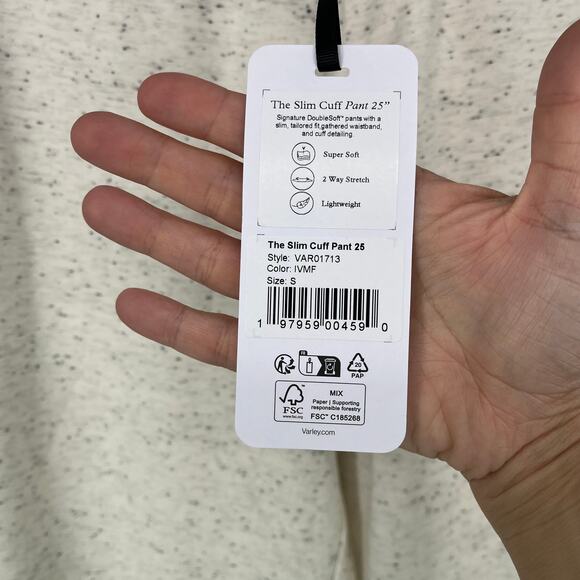 Varley - Slim cuff pant 25” in ivory marl fleck - Picture 3 of 10